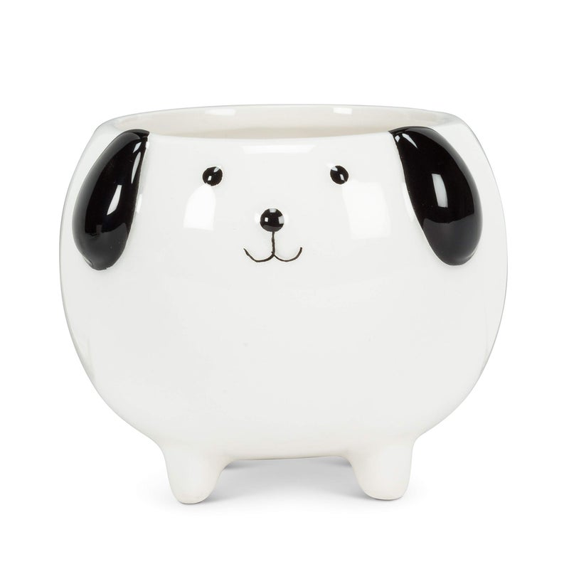 Abbott Collection Mini Dog with Legs Planter - Ceramic, White (3"" H) - Image 1